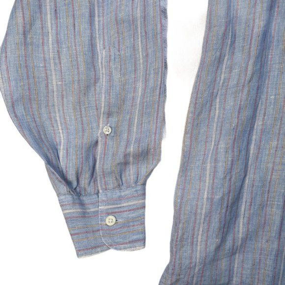 Paul & Shark Slate Blue Linen Button Front Shirt - Picture 6 of 14